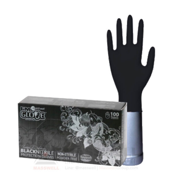 ถุงมือไนไตรล์ ถุงมือยางสังเคราะห์ แบบไม่มีแป้ง (ถุงมือ Nitrile) I'M GLOVE BLACK แบรนด์ ศรีตรังโกลฟส์ กล่องสีดำ โดย 1 กล่อง บรรจุ 100 ชิ้น สั่งขั้นต่ำ 10 กล่อง คละไซส์ได้