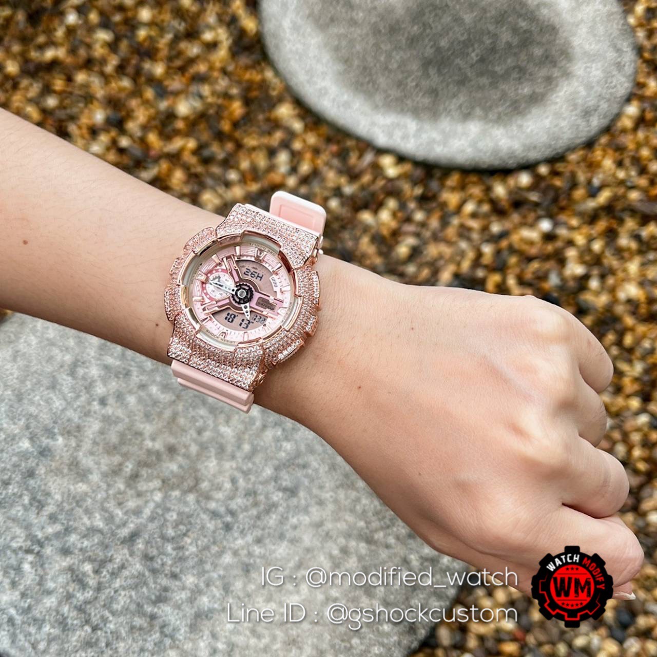 G-Shock mini Pinkgold Blink peach pink strap