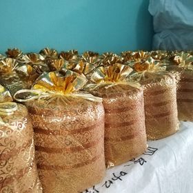 ผ้าเช็ดตัวพระ ผ้าคอตตอล ใส่ถุงไหมทอง