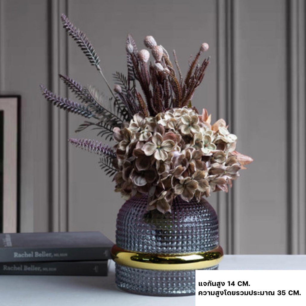 CT069E010 DECHOME แจกัน แจกันดอกไม้ ชุดแจกันพร้อมดอกไม้ ดอกไม้ปลอม แจกันดอกไม้ตกแต่งบ้าน ของตกแต่งบ้าน ดอกไม้ตกแต่งบ้าน