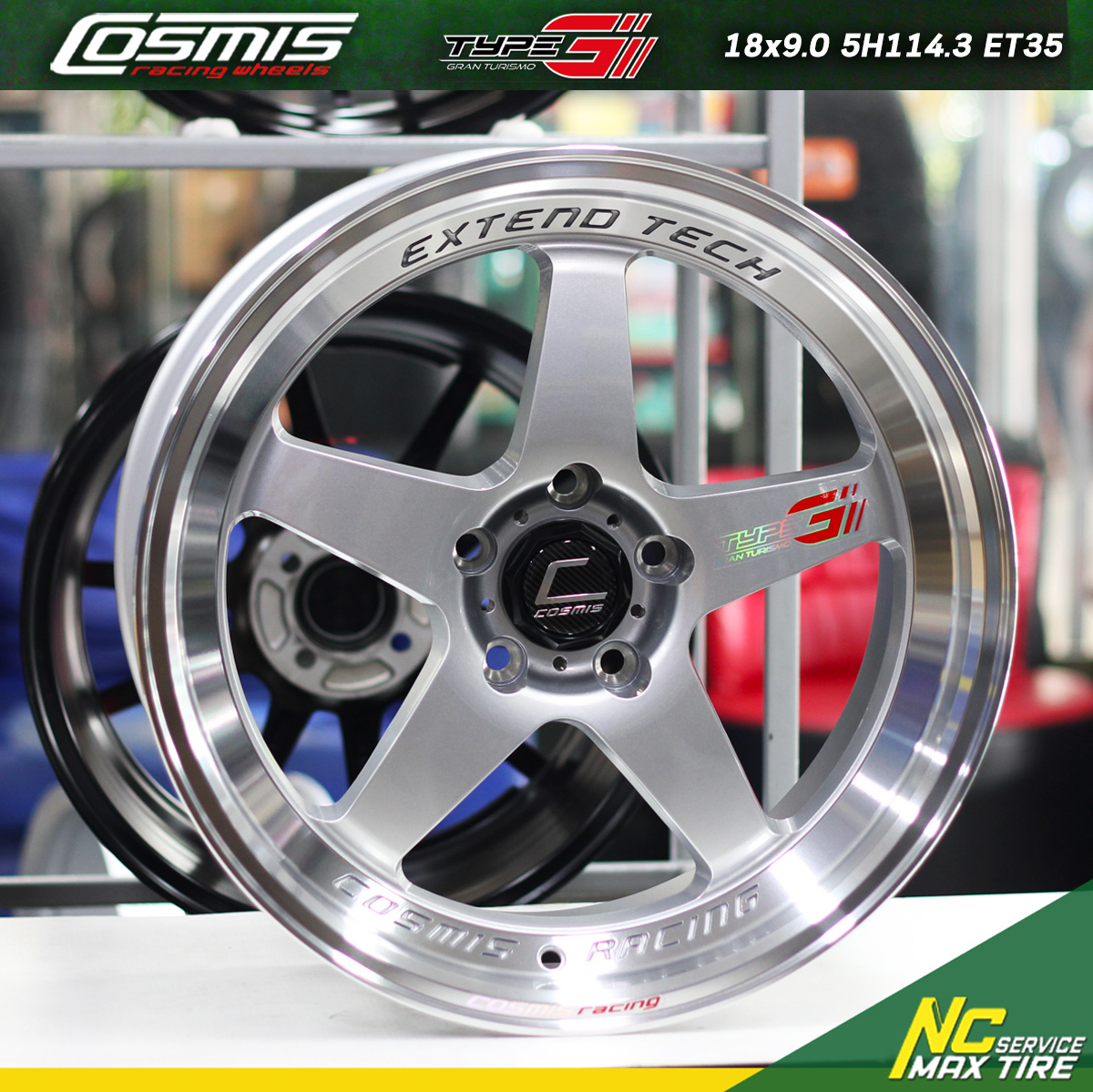 ล้อแม็กขอบ18 / Cosmis Type-G / GranTurismo / สีSilver / 18x9.0 5H114.3 ET35