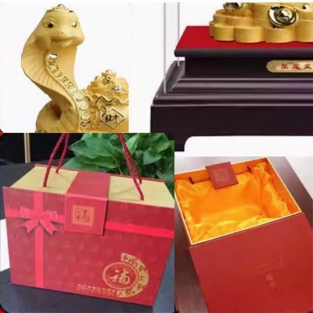 CT228B173 HAOYUN งูนักษัตร สีทอง มงคล ของขวัญเลื่อนตำแหน่ง ของขวัญขึ้นบ้านใหม่ ขนเงินขนทอง รับทรัพย์ โมเดลทรายทอง