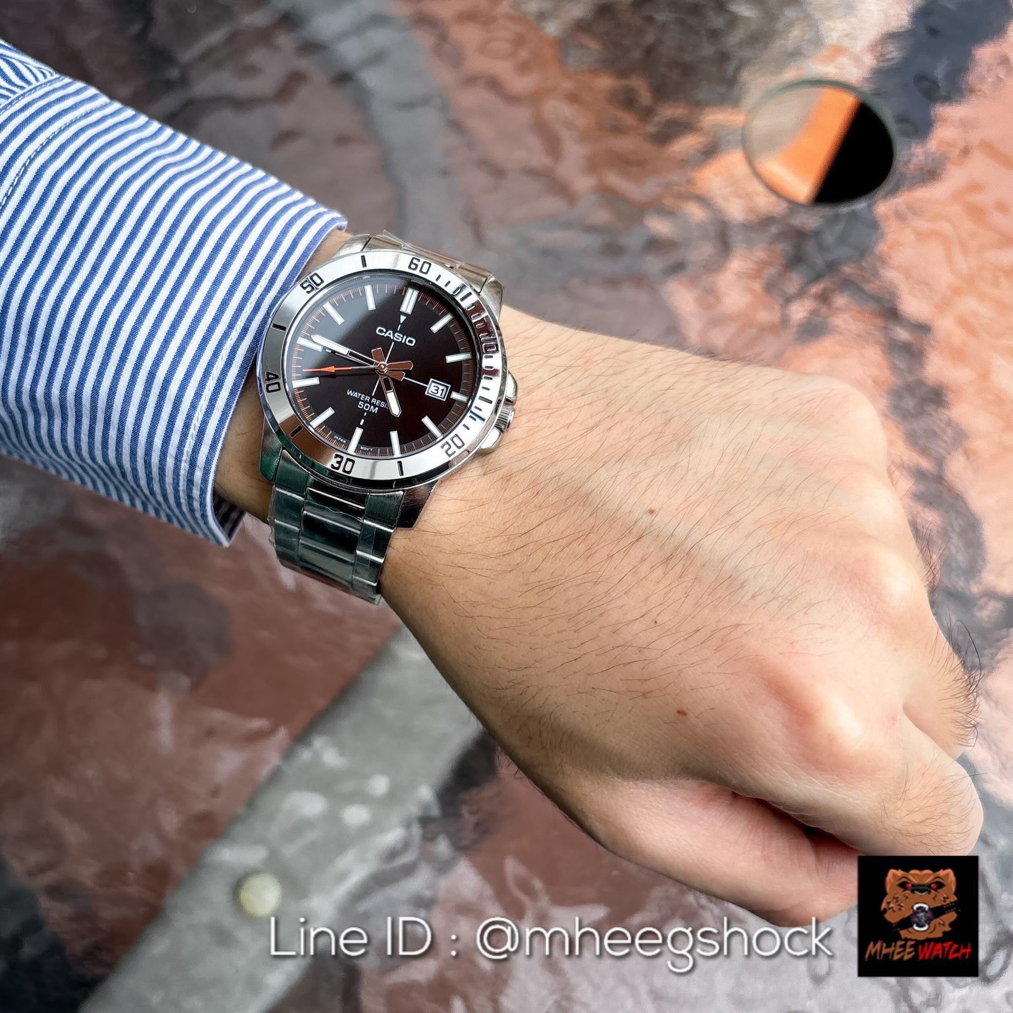 Casio Men of Steel ขอบส้ม