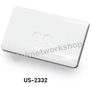 US-2332 SHINY EXCLUSIVE FACE PLATE 2 PORT with Shutter 1 Pack = 10 Units
