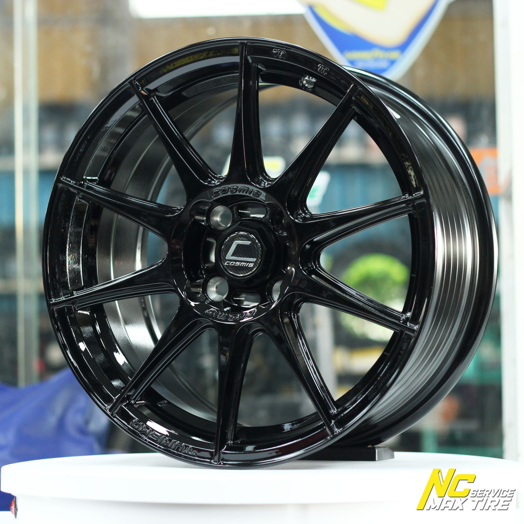 ล้อแม็กขอบ15 / สำหรับรถเก๋ง / Cosmis Turismo / สีดำเงาทั้งวง / 15x7.0 4H100 ET30