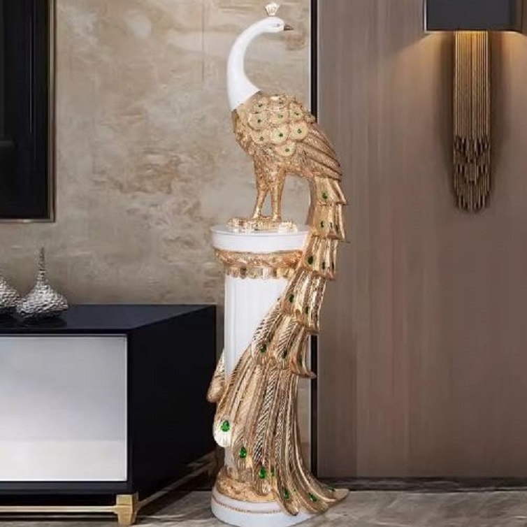 CT215C160 FAMITOSS โมเดลนกยูง นกยูง ตกแต่งห้องนั่งเล่น