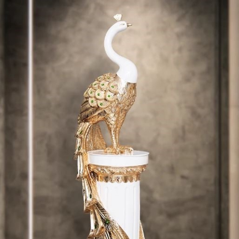 CT215C160 FAMITOSS โมเดลนกยูง นกยูง ตกแต่งห้องนั่งเล่น