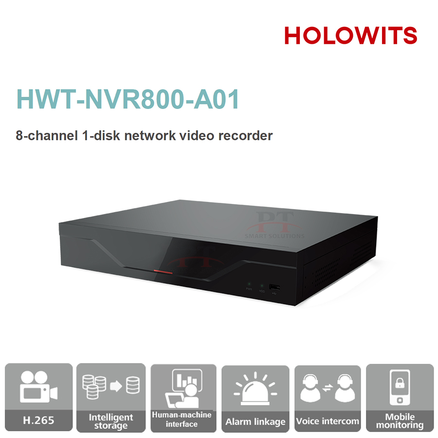 เครื่องบันทึกภาพกล้องวงจรปิด (NVR) HOLOWITS รุ่น HWT-NVR800-A01