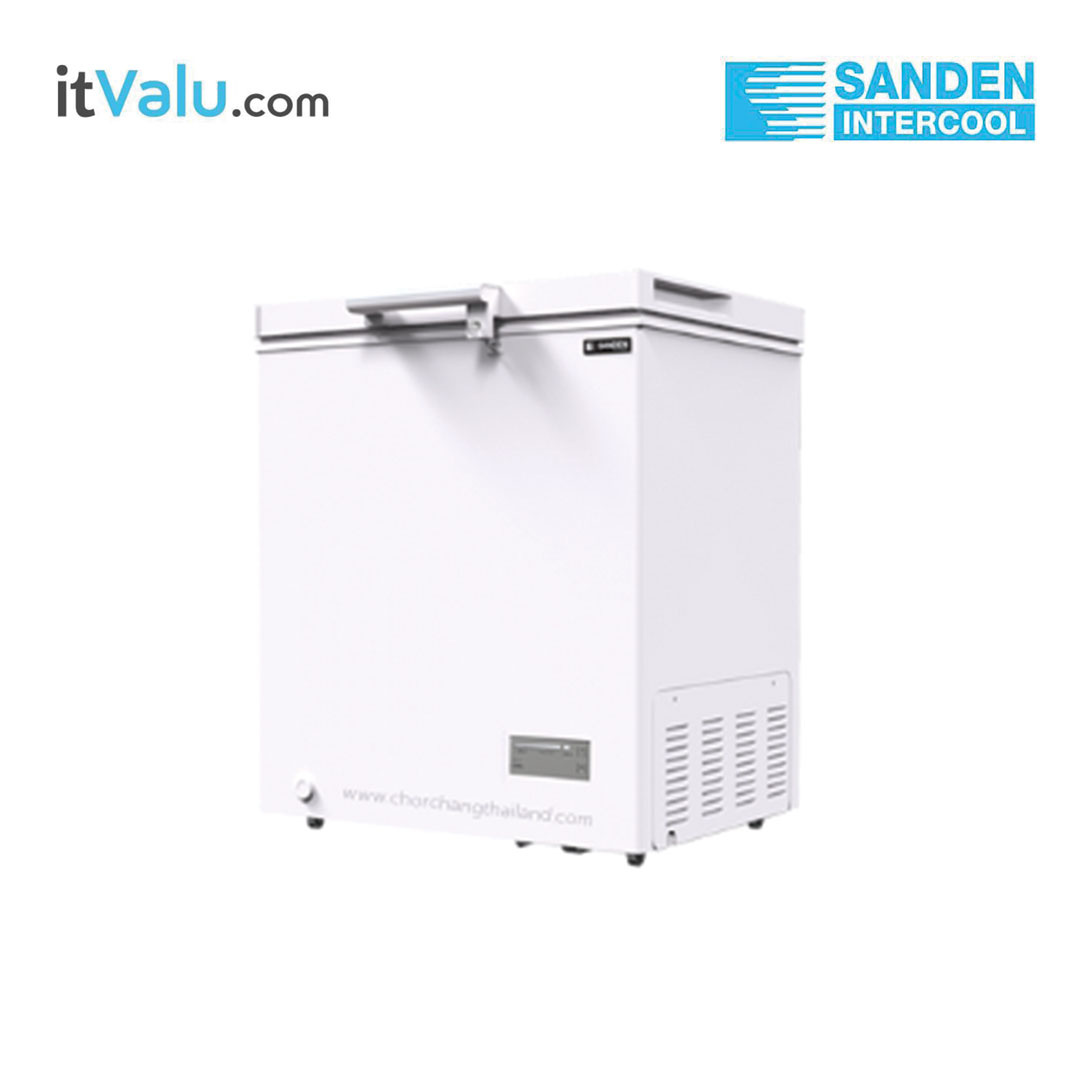 ตู้แช่แข็งฝาทึบ Sanden รุ่น SCF-0115 ความจุรวม 100 ลิตร (3.5 คิว) กว้าง 54.5 ซม. ลึก 55 ซม. สูง 85 ซม. รับประกันความเย็น 1 ปี รับประกันคอมเพรสเซอร์ 5 ปี
