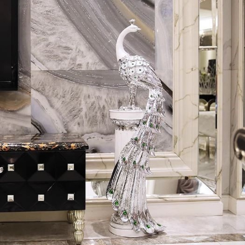 CT215C160 FAMITOSS โมเดลนกยูง นกยูง ตกแต่งห้องนั่งเล่น