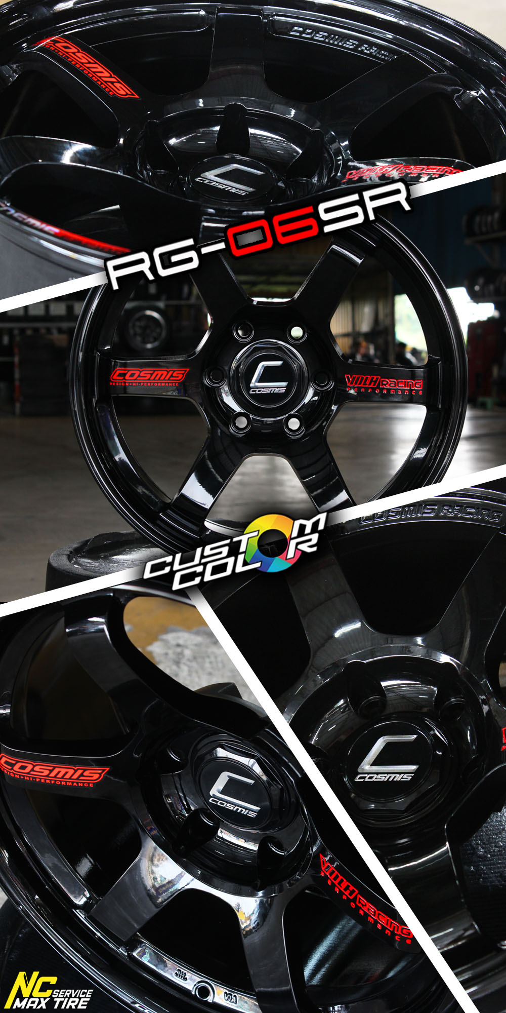 ล้อแม็กขอบ18 / Cosmis / RG-06SR / ล้อแม็กสีดำพิเศษ / DEEP BLACK / ล้อแม็กสำหรับรถกระบะ / SUV / PPV / ล้อแม็กสวยๆ / NC
