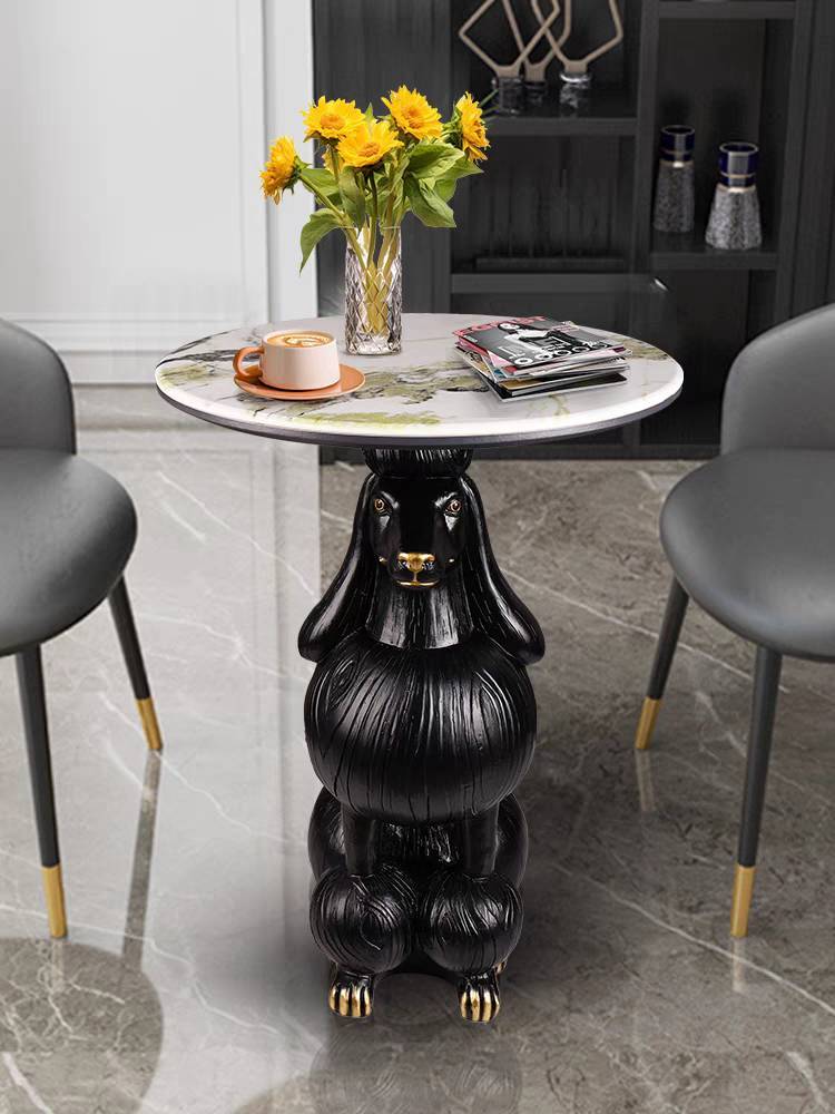 CT221D120 ZEITAKU โต๊ะข้างห้องนั่งเล่น โต๊ะกลมเล็ก DOG CAT Coffee table