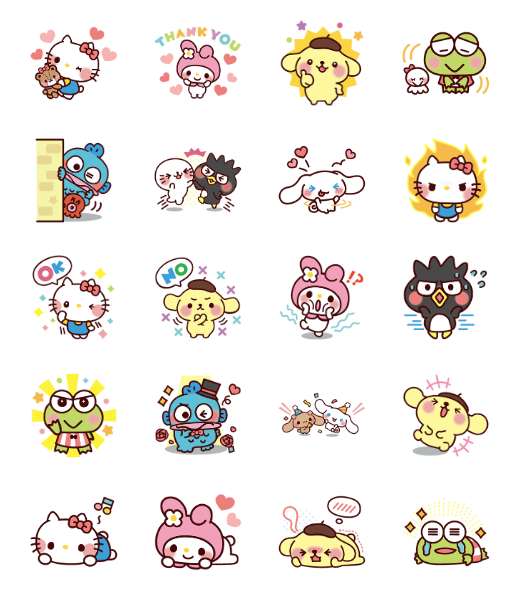 ขายสติกเกอร์ไลน์ SANRIO CHARACTERS2 (Cartoons)