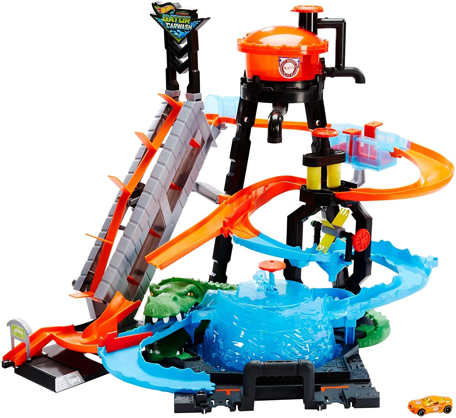 Hot Wheels Ultimate Gator Car Wash Playset รางรถฮอตวิล รถเปลื่ยนสีได้