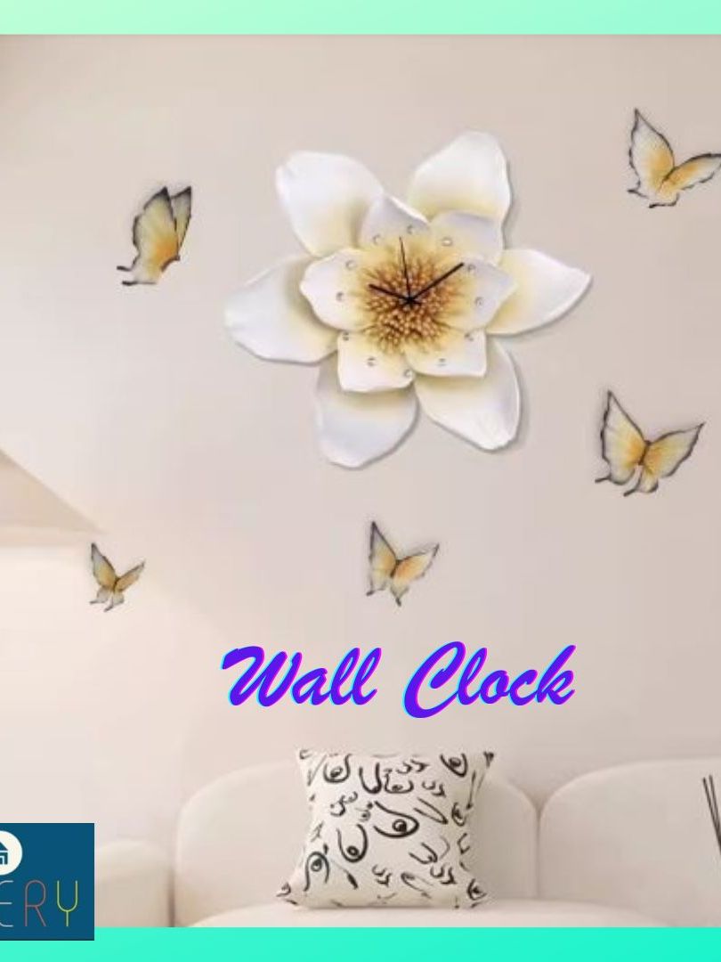 CT222C057 INTERY นาฬิกาดอกไม้ ใบไม้ Wall Clock Art นาฬิกาติดผนัง ไฟติดผนัง