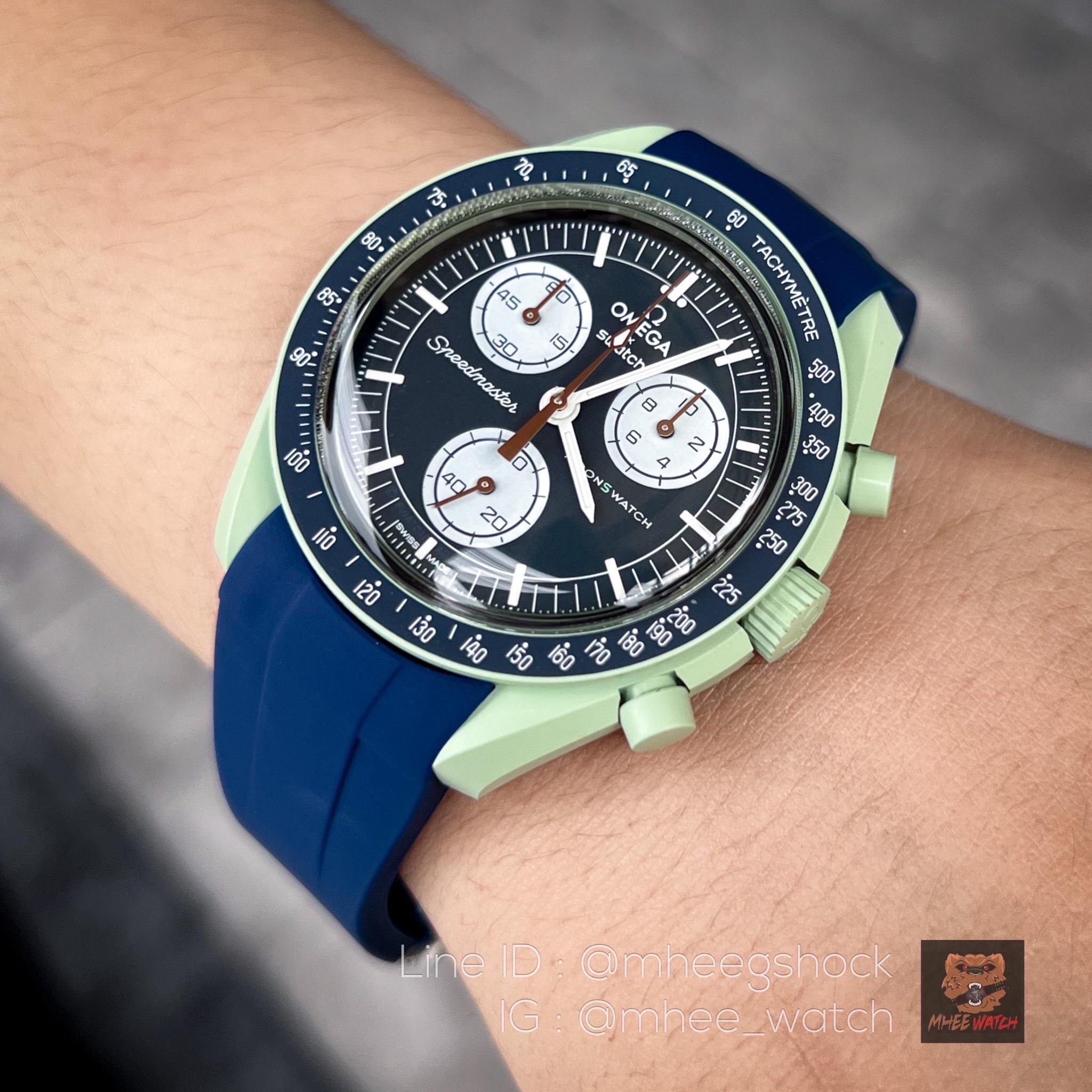 Swatch X Omega Mission to Earth With Rubber Straps Blue Color for Free