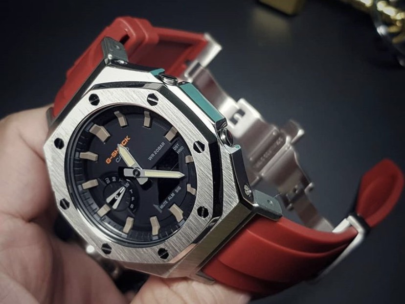 G-Shock Casioak Ap MetalสายRubber Butterfly Red Spider