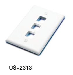 US-2313 SHINY FACE PLATE 3 PORT หน้ากากขาวมันเงา 1 Pack = 10 Units