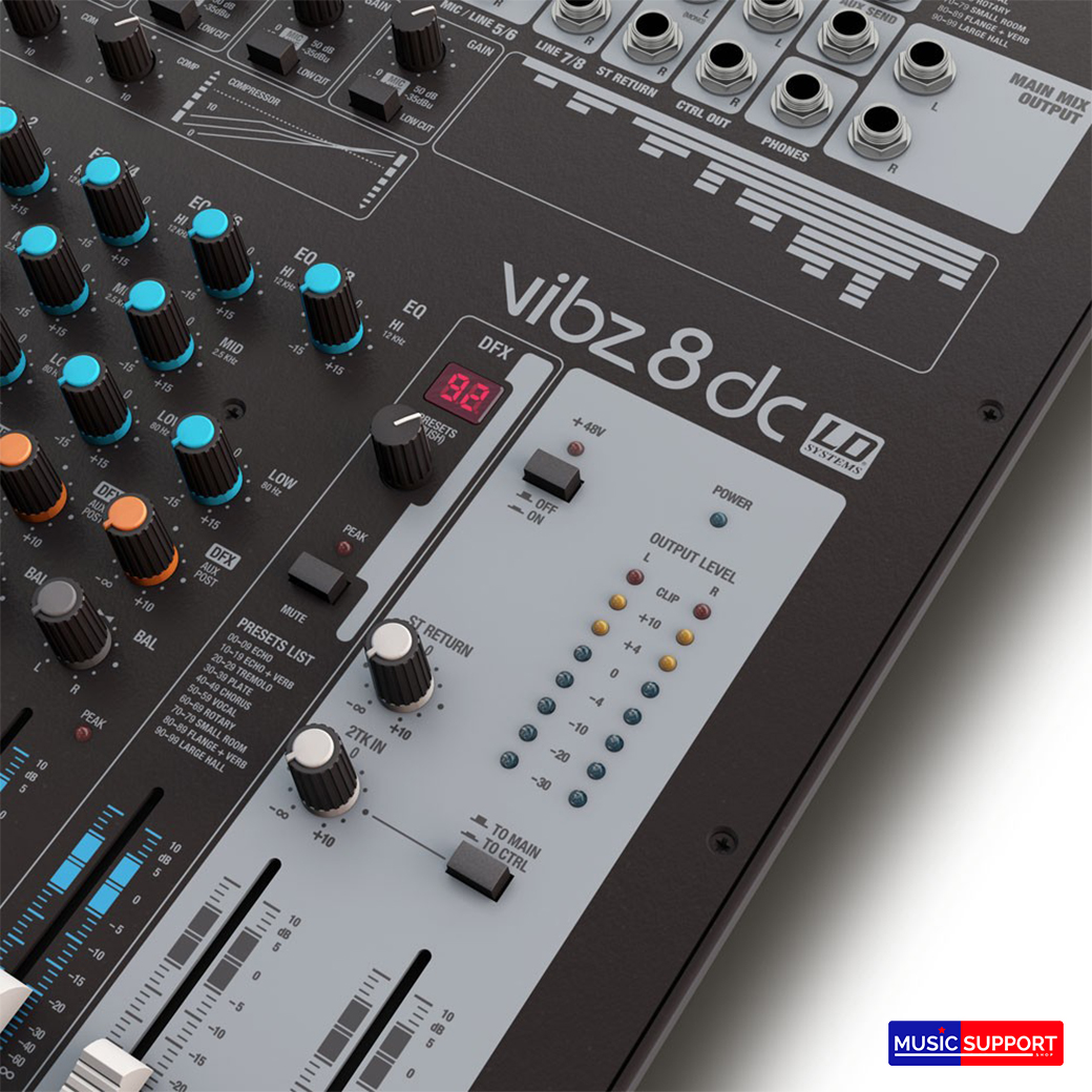 LD Systems VIBZ8DC 8 Channel Mixing Console with DFX and Compressor