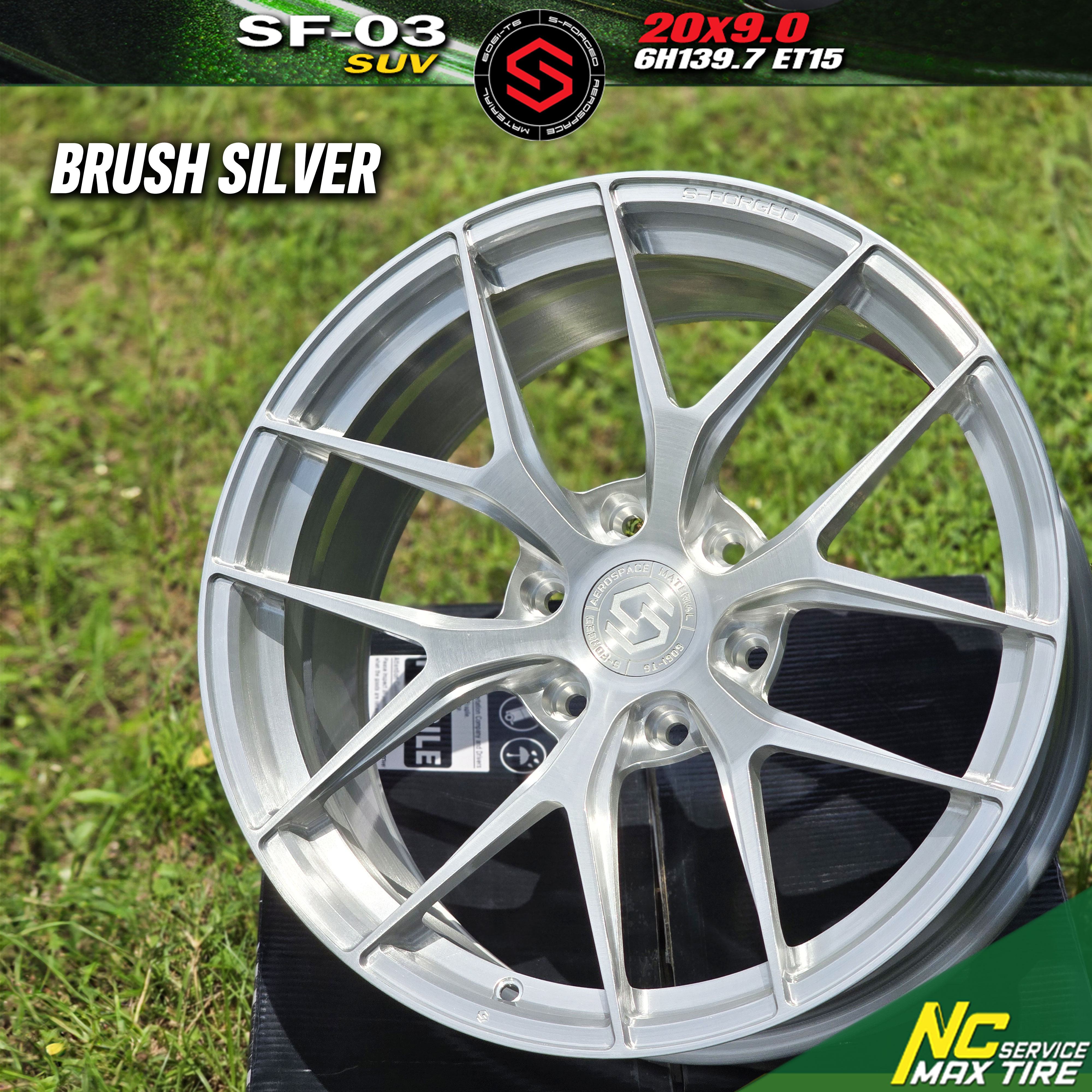ล้อแม็กฟอร์จขอบ20 / S-Forged / SF-03 Brush / สำหรับ SUV PPV และ กระบะตัวสูง / 20x9.0 6H139.7 ET15 / ราคารวม4วง / NCmaxtire