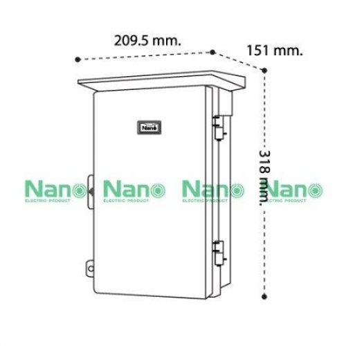 NANO Electric® NANO-101G ตู้กันน้ำพลาสติก มีหลังคา ฝาทึบ ขนาด 8x12.5x6 นิ้ว (209.5x318x151 mm) สีเทา