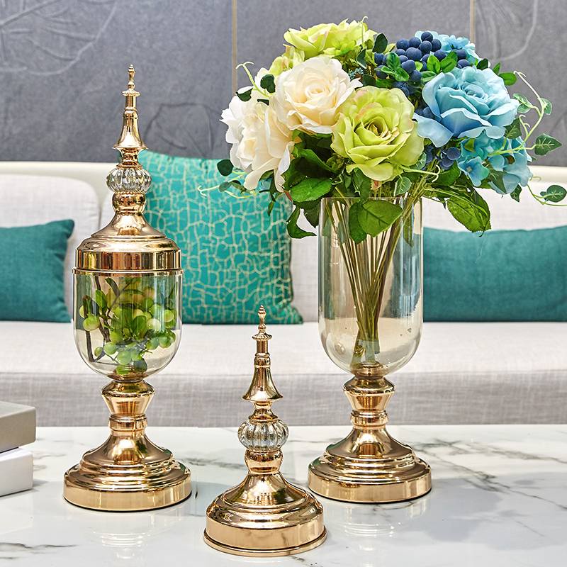 CT031E021 DECHOMEเซ็ทแจกันดอกไม้ แจกันตกแต่งบ้าน ชุดแต่งโต๊ะอาหาร แจกัน ดอกไม้ปลอมเหมือนจริง ดอกไม้ประดิษฐ์พร้อมแจกัน