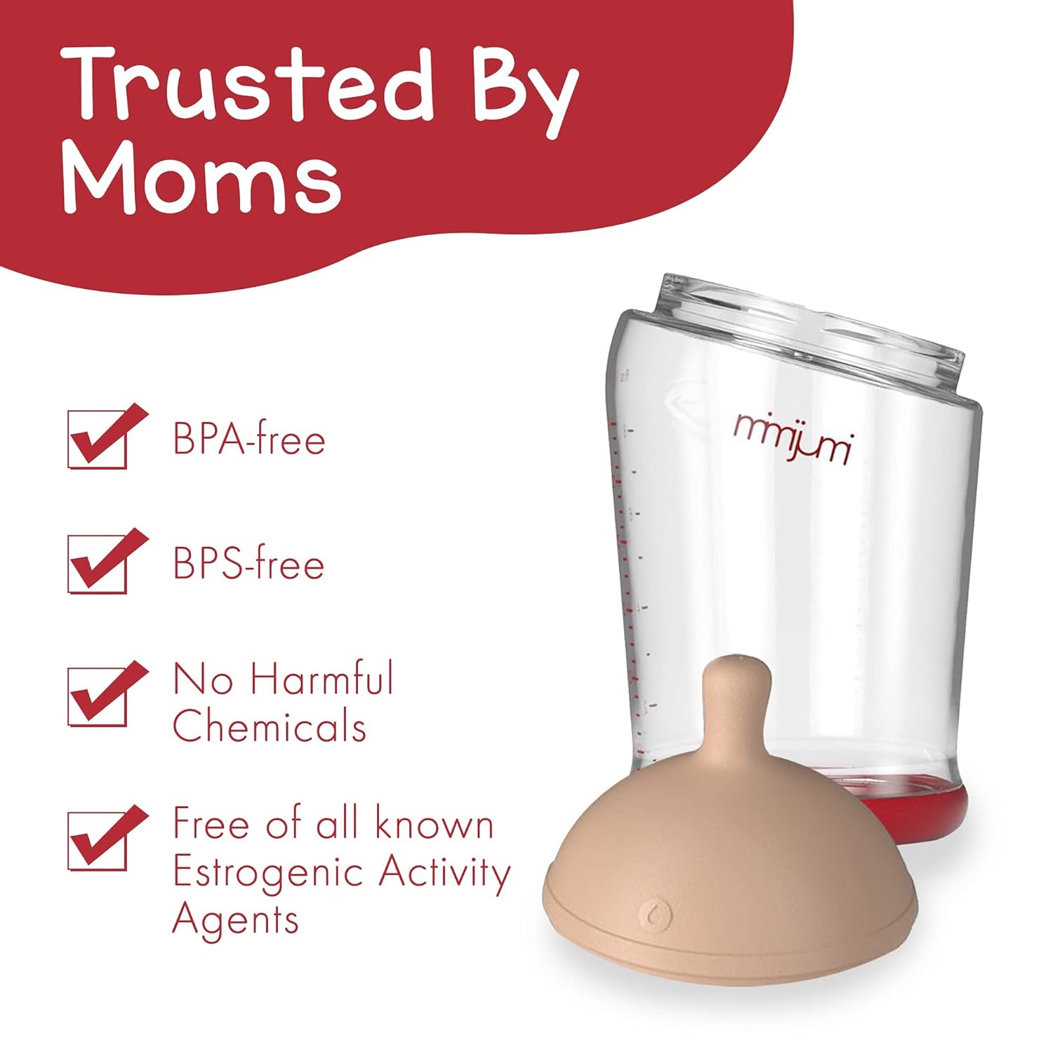 สินค้าพรีออเดอร์ ขวดนมเด็ก mimijumi Baby Bottle ขวดนมดีไซน์เสมือนเต้านมแม่