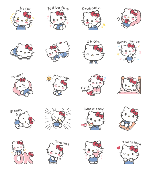 ขายสติกเกอร์ไลน์ Hello Kitty ผ่อนคลายสบายใจ♪