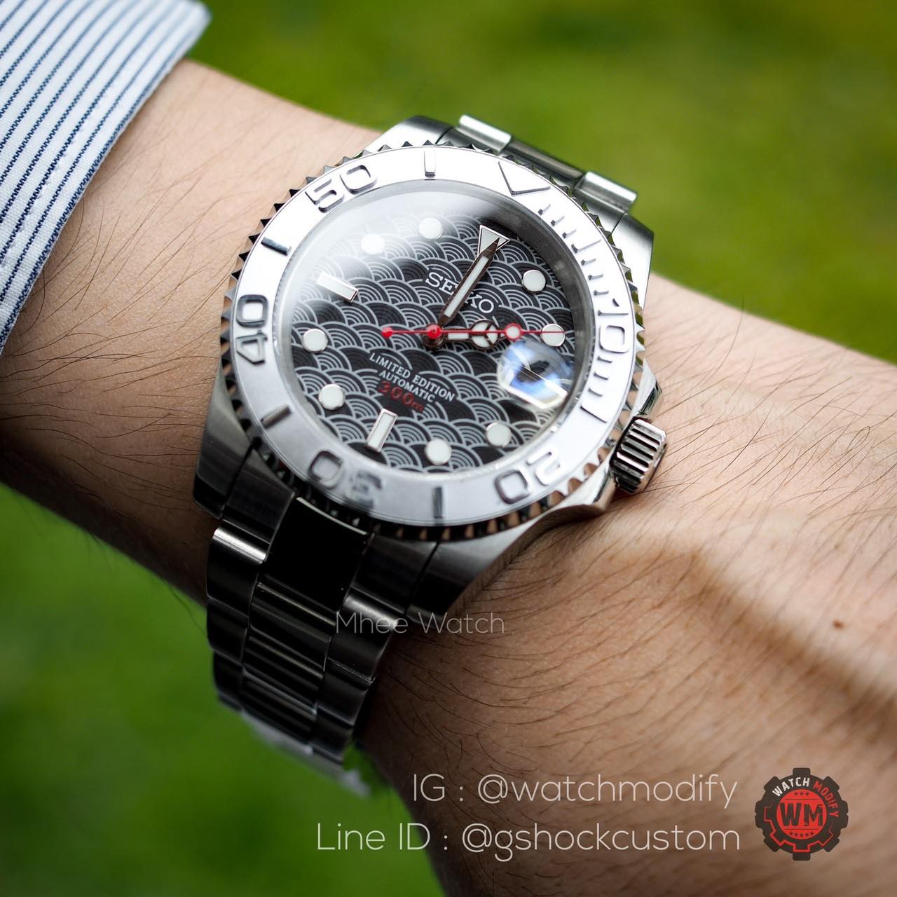 Seiko Modify Seikomod Yacht MasterสีRhodium หน้า Japan Wave