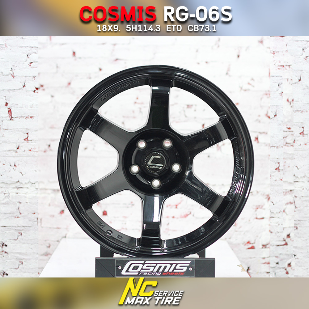 ล้อแม็กขอบ18 COSMIS RG-06S สีดำเงาทั้งวง สำหรับรถกระบะเตี้ย (ราคา4วง)