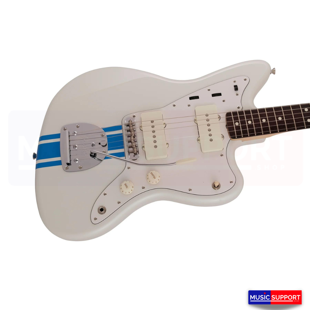 กีตาร์ไฟฟ้า FENDER 2023 COLLECTION, MADE IN JAPAN TRADITIONAL 60S JAZZMASTER, OLYMPIC WHITE WITH BLUE COMPETITION STRIPE