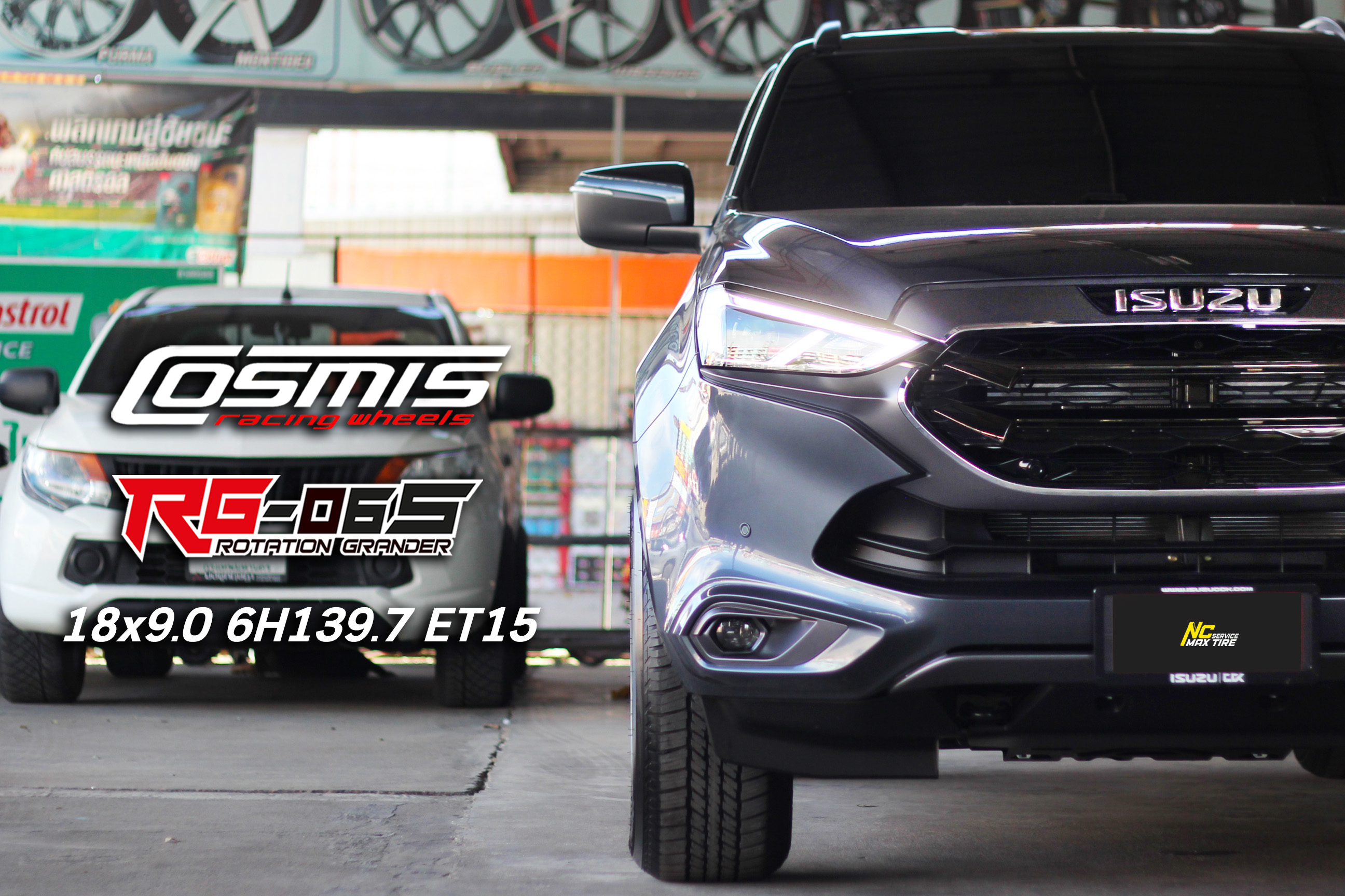 Isuzu Mu-x / ล้อแม็กขอบ18 / Cosmis / RG06S / ล้อแม็กสีดำเงา / 18x9.0 6H139.7 ET15
