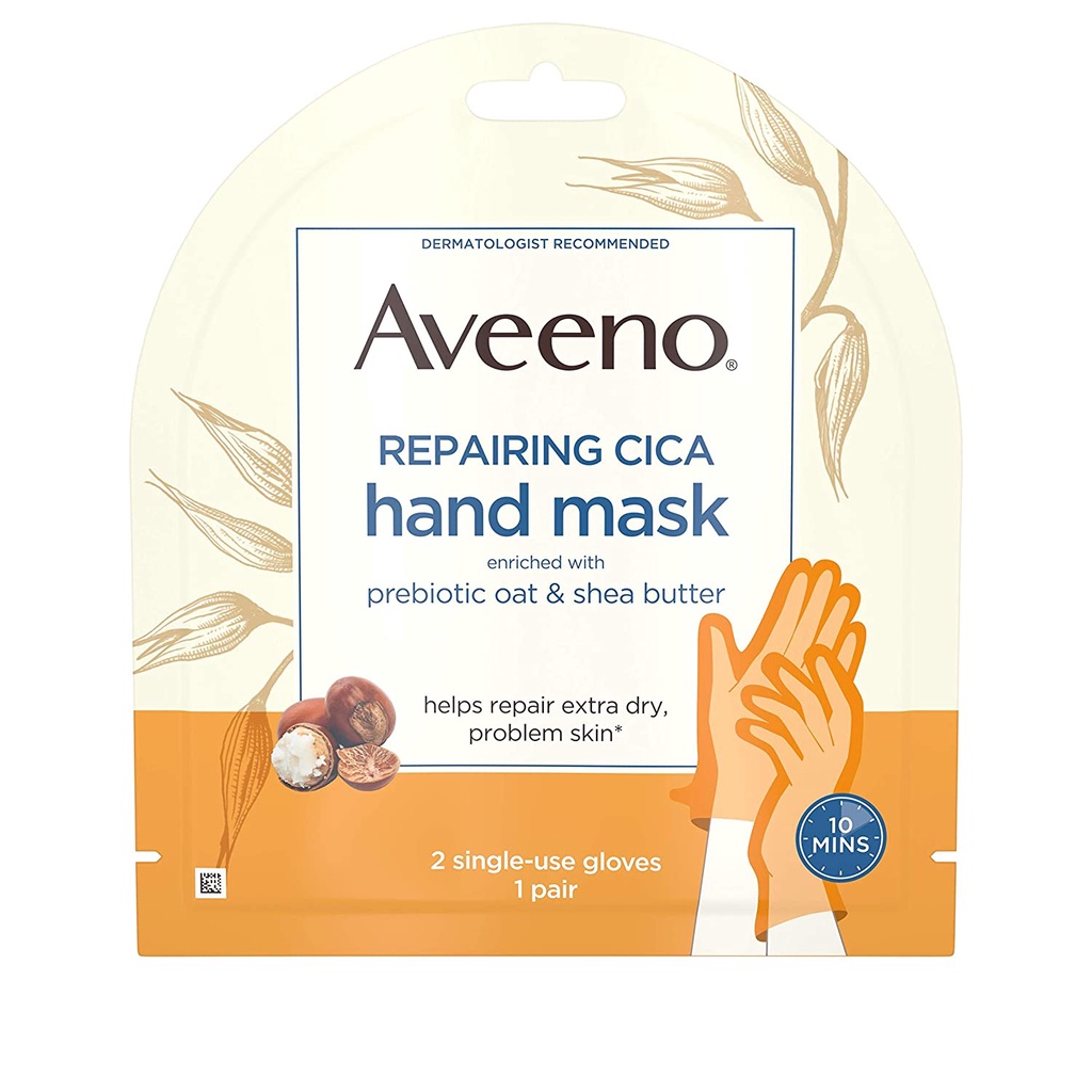 Aveeno Repairing Cica Hand Mask ถุงมือมาส์กมือเพิ่มความชุ่มชื้น