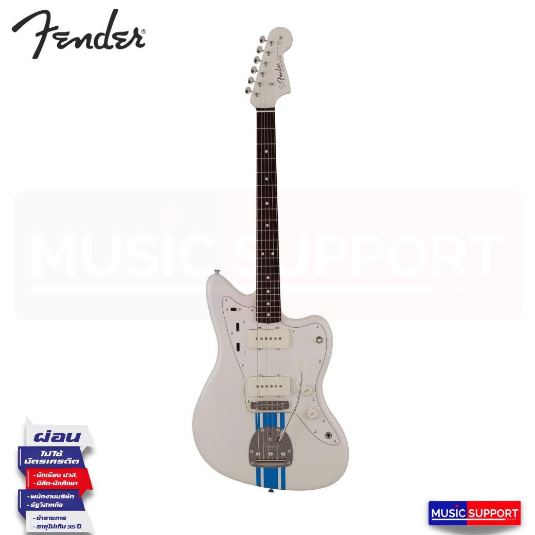 กีตาร์ไฟฟ้า FENDER 2023 COLLECTION, MADE IN JAPAN TRADITIONAL 60S JAZZMASTER, OLYMPIC WHITE WITH BLUE COMPETITION STRIPE