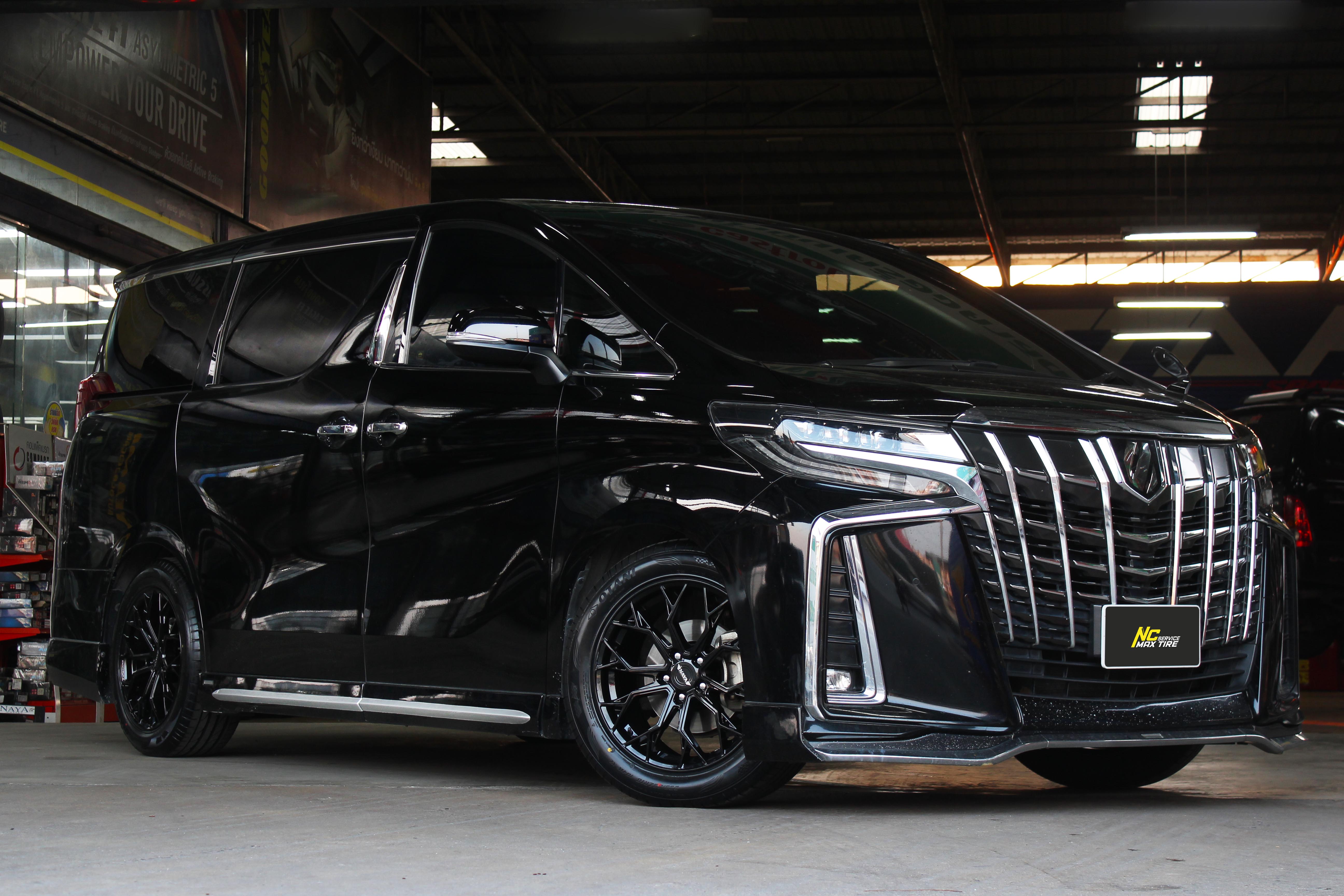 Toyota Alphard / รถตู้ / ล้อแม็กสวยๆ / ล้อแม็กขอบ18 / NAYA / Alpha-3 / 18x8.0 5H113 ET38 / ล้อแม็กสีดำเงาทั้งวง / NC