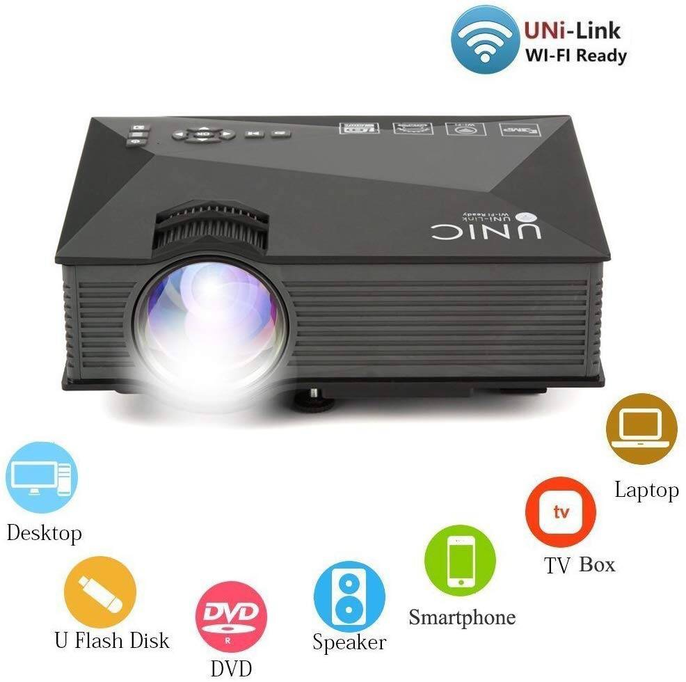 มินิโปรเจคเตอร์ Mini Projector FHD1080P UC68 สนับสนุน Miracast Airplay เป็นมัลติมีเดียโฮมเธียเตอร์ได้