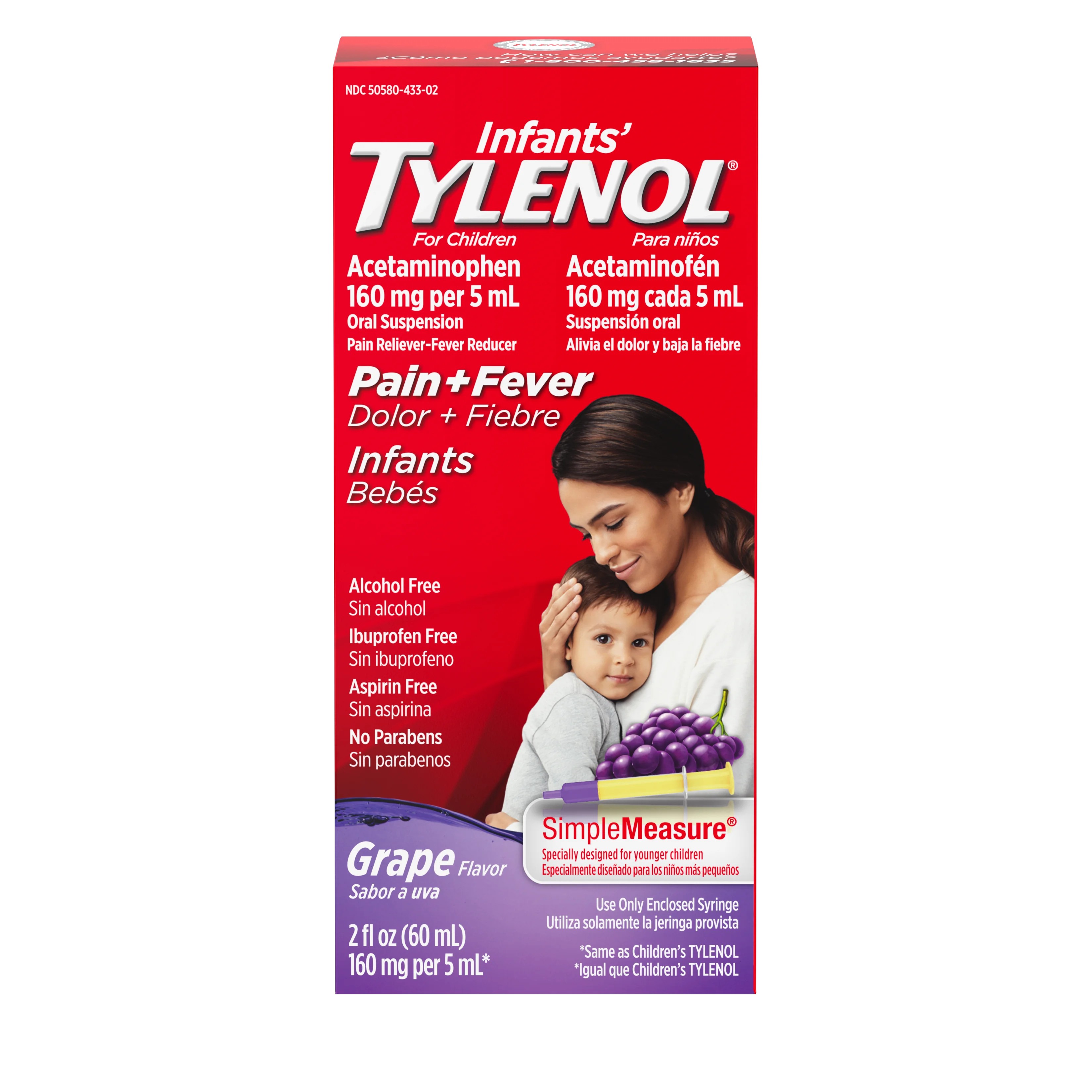 Infants' Tylenol Liquid Pain Relief & Fever Medicine Oral Suspension ยาแก้ปวดและลดไข้สำหรับเด็ก ไทลินอลชนิดน้ำสำหรับทารก สำหรับอาการเจ็บคอ ปวดหัวและฟันผุ ยาแก้ปวดและลดไข้ รสองุ่น สินค้าพรีออเดอร์ รอ 20 วัน