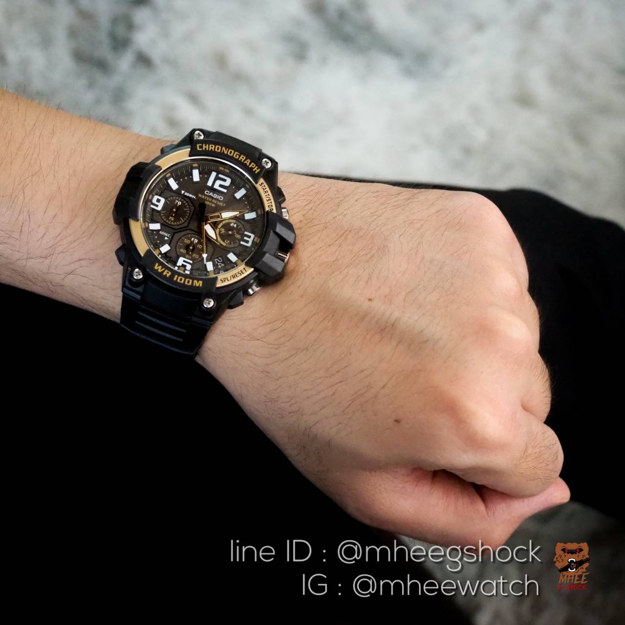 Casio รุ่นนักบิน สีดำทอง ของแท้ ประกันศูนย์