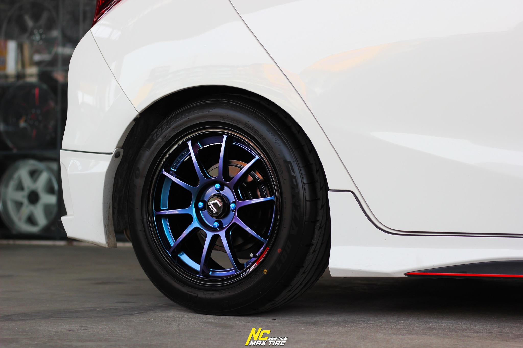 Honda Jazz / ล้อแม็กขอบ15 / Cosmis / RWS-10 / 15x7.0 4H100 ET35 / ล้อแม็กสีน้ำเงินเฉดพาวเวอร์+ขอบดำ+เพลท / Custom Color / ล้อแม็กสวยๆ / NC