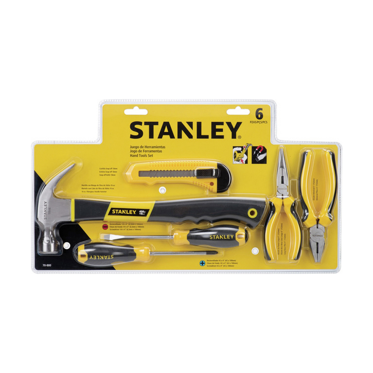 STANLEY ชุดเครื่องมือช่าง 6 ชิ้น ชุดอุปกรณ์ (สแตนเล่ย์)