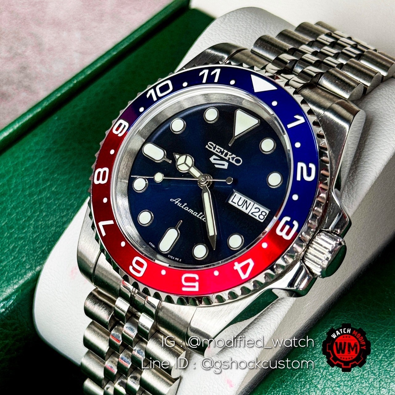 Seiko Mod Pepsi From 5Sport Automatic Jubilee Strap