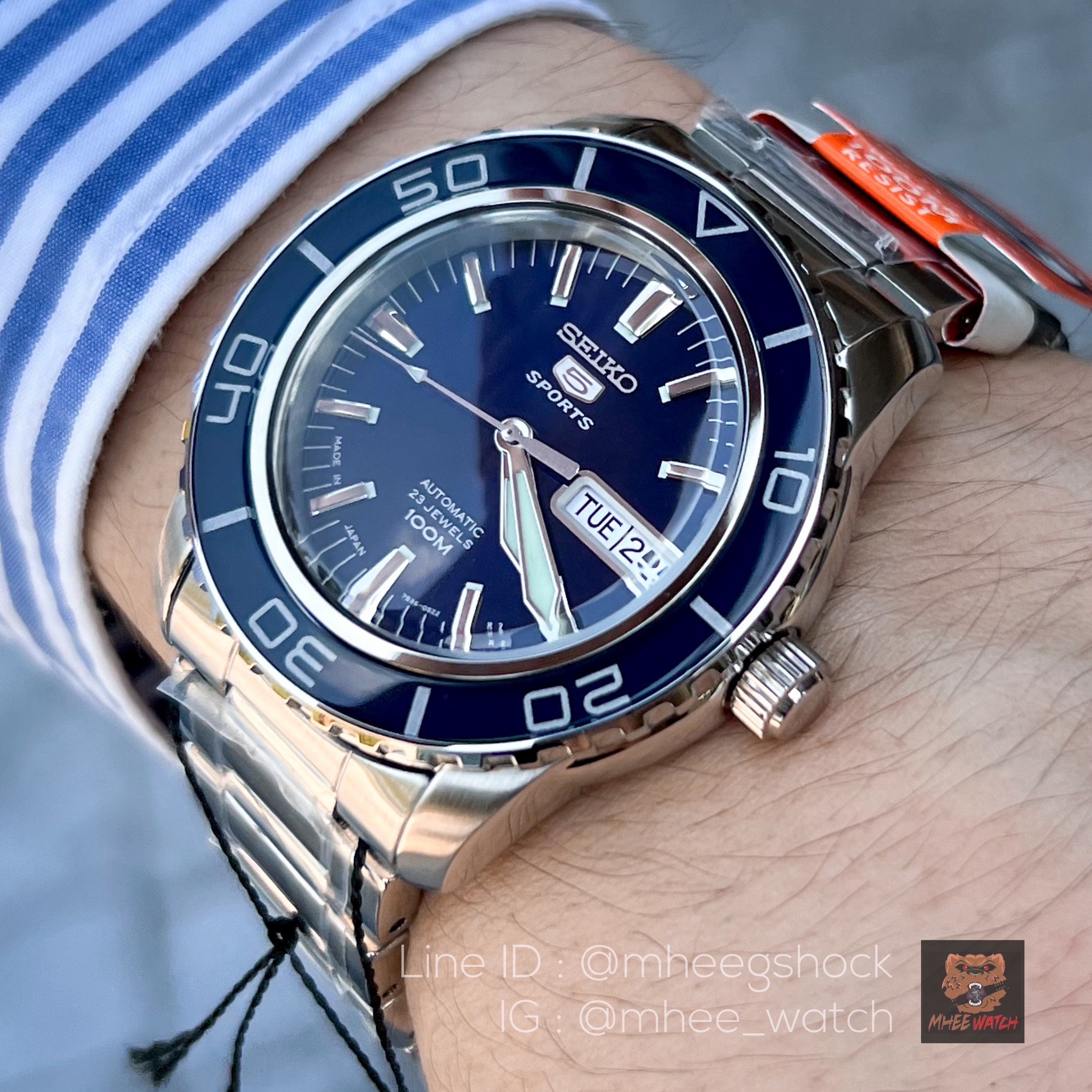 Seiko 5Sports Fathoms blue Dial Made in Japan Very Rare item SNZH53J1 New One