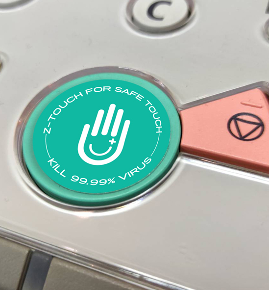 Z-TOUCH แผ่นฆ่าเชื้อ สำหรับติดปุ่มกลม Circle Press Button Pad