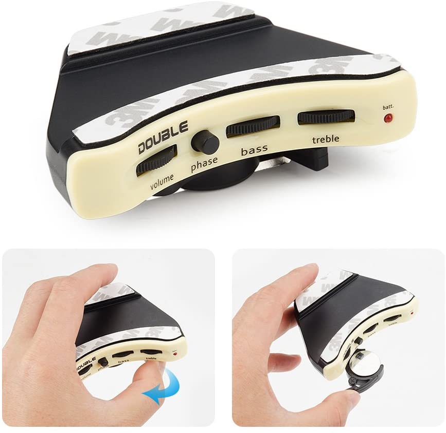 Double B1G Soundhole Control Preamp Pickup System for Acoustic Guitar, Black