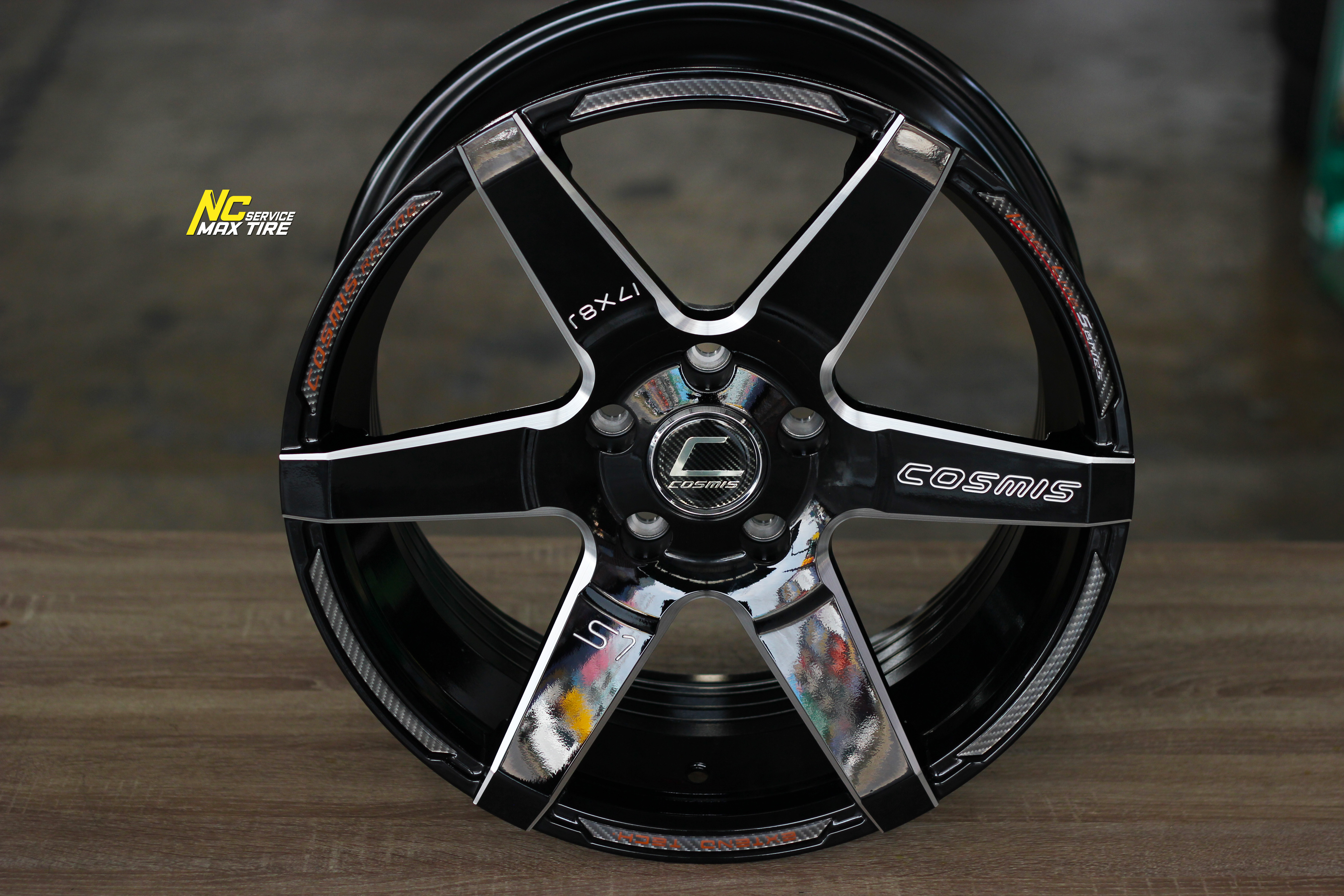 ล้อแม็กขอบ17 / Cosmis / Innerline / S1 / 17x8.0 5H114.3 ET30 / ล้อแม็กสีดำเงา+CNCข้างก้าน / NC / PP