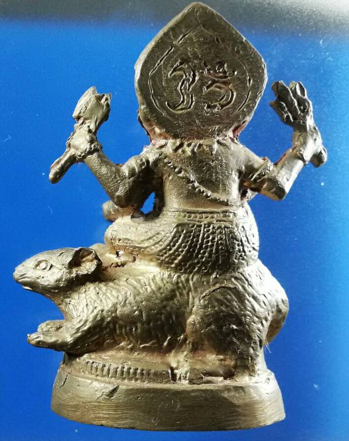 พระพิฆเณศ เทพแห่งความสำเร็จ เนื้อทองเหลือง ขนาดตั้งบูชา