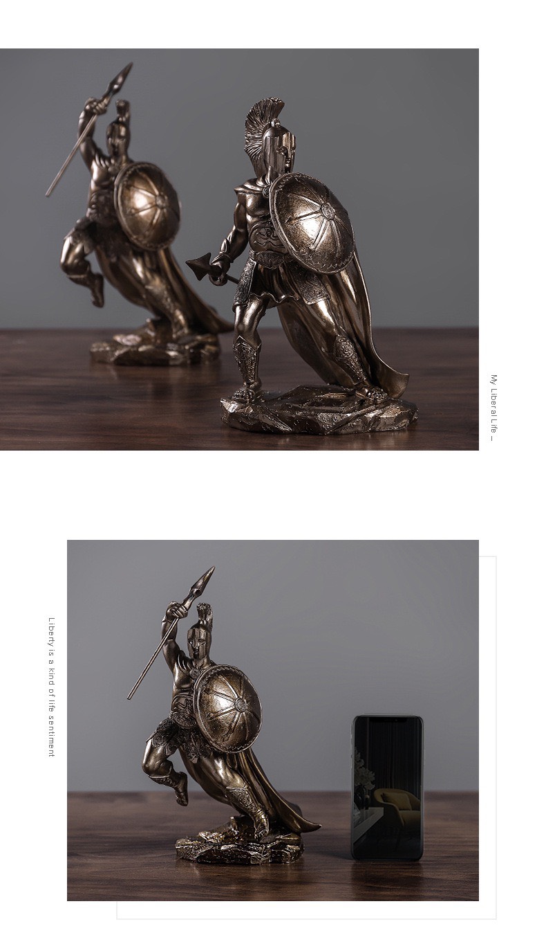 FAMITOSS ของแต่งบ้าน SPARTACUS SPARTAN MODEL นักขี่ม้า ขี่ม้า ของแต่งห้อง ของแต่งร้าน ของขวัญ