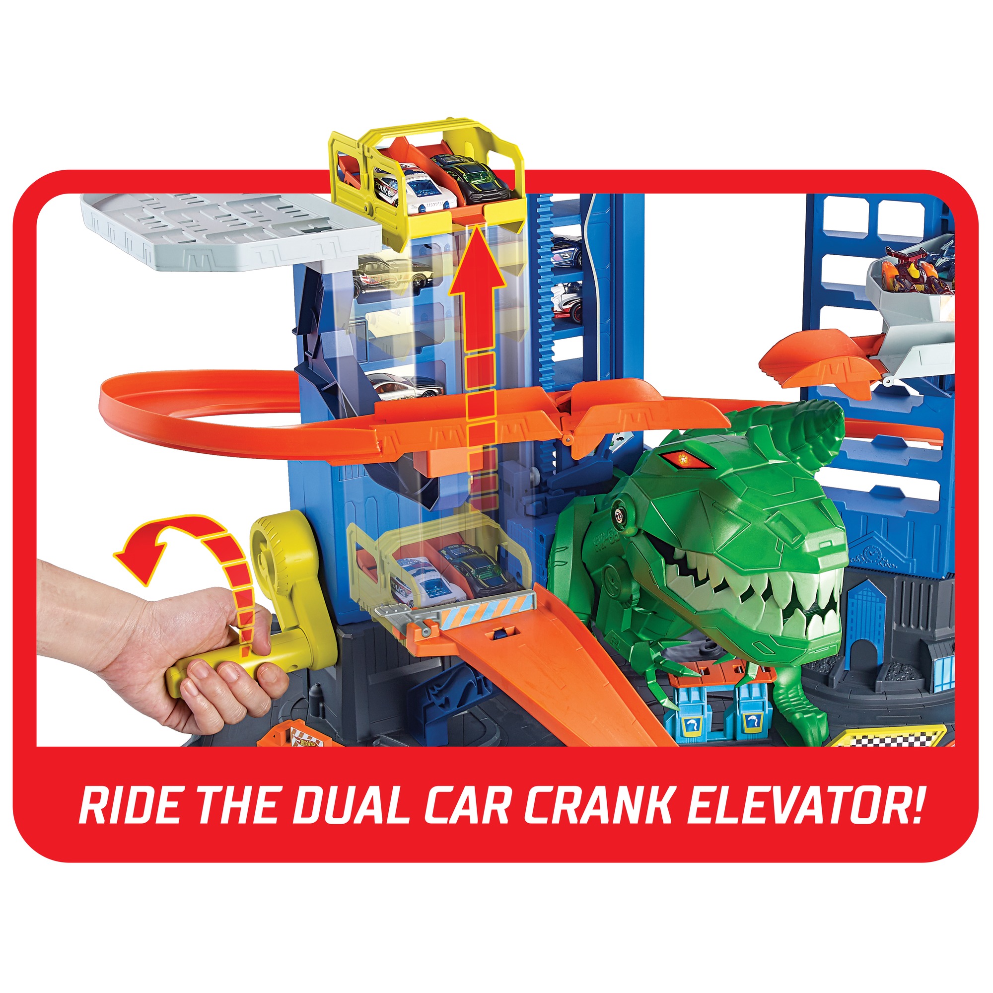 Hot Wheels City Robo T-Rex Ultimate Garage ฮอท วีลส์ รางรถ โรงรถ ลานจอดรถ