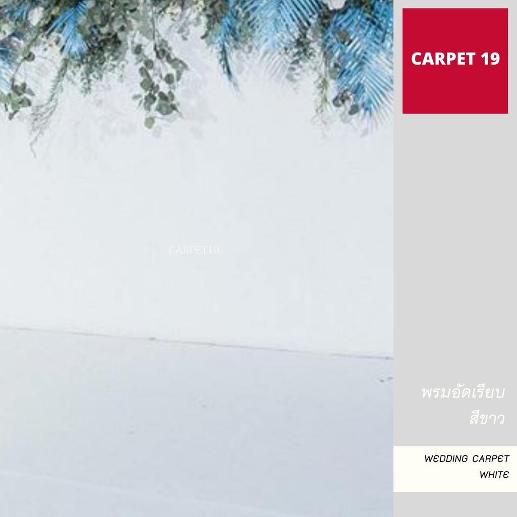 CARPET19 พรมอัดเรียบ สีขาว รุ่นSS กว้าง 1.2 เมตร ยาว 20 เมตร สำหรับงานแต่งงาน