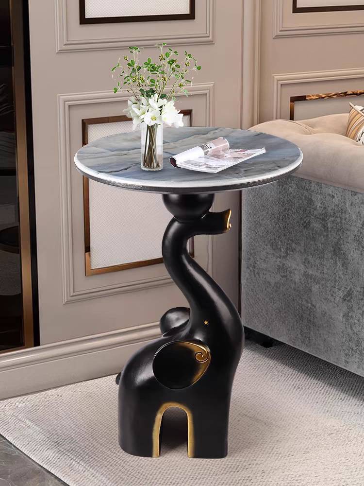 CT221D121 ZEITAKU โต๊ะข้างห้องนั่งเล่น โต๊ะกลมเล็ก ช้าง Coffee table